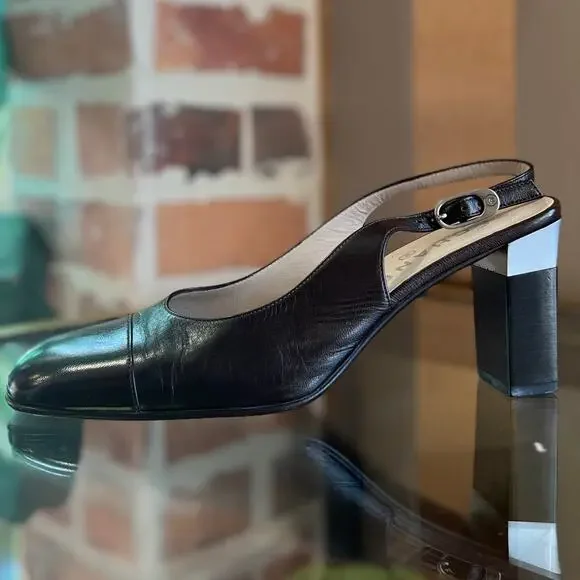 CHANEL | Shoes | Chanel Brown Slingback Pumps Sz 385 85 Us | Poshmark